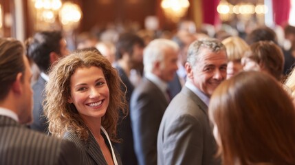Obraz premium Attend conferences and socials to connect with industry peers, share ideas, and grow your professional network. 