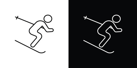 Skiing icons pack suitable for web and infographics