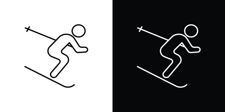 Skiing icons pack suitable for web and infographics