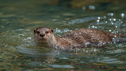 Aquatic Otter in Motion