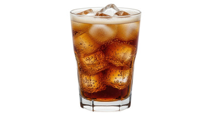 Isolated Cola with ice cubes