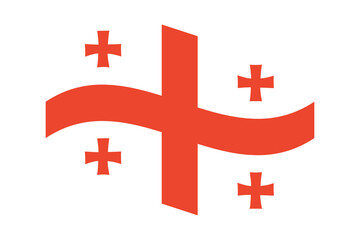 Waving flag of Georgia country isolated.