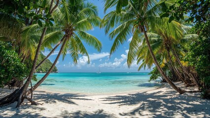 Fototapeta premium Seaside palm tree landscape