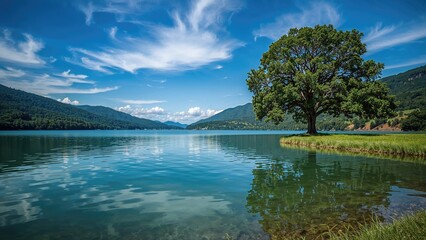 Naklejka premium Mae Hong Son's Pang Oung, often called the Switzerland of Southeast Asia