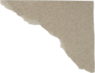 corner triangle torn paper scrap isolated on white background, torn cardboard paper PNG	