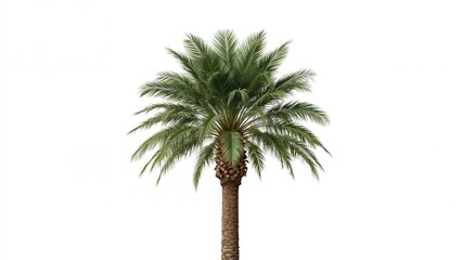 Palm Tree Silhouette on Plain Background