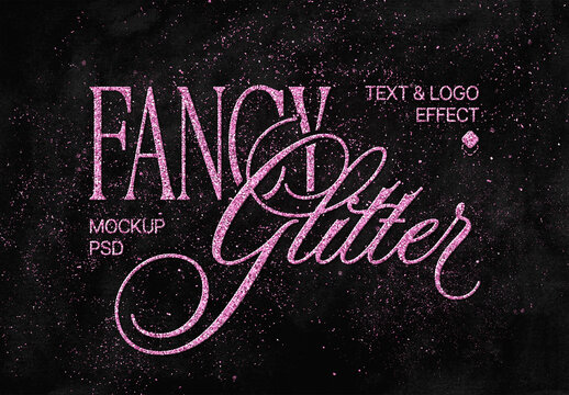 Glam Glitter Text & Logo Effect Mockup