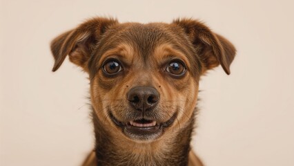Adorable young dog with a cheerful expression