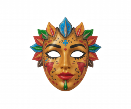 Detailed Carnival Mask with Vivid Colors and Intricate Design for Festive Celebrations and Artistic Expressions