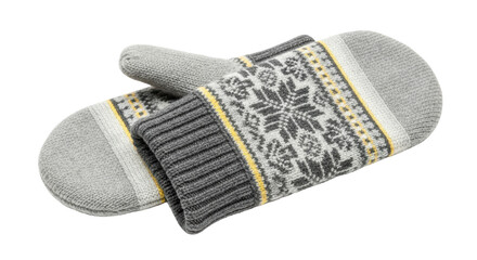 Isolated Knitted Mittens