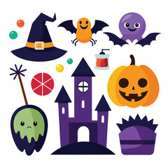 halloween elements set