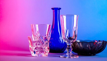 Soft gradient background with delicate glass elements casting refractions and shadows, designed for clean product mockups. 