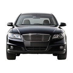 car front view isolated on transparent white background, clipping path