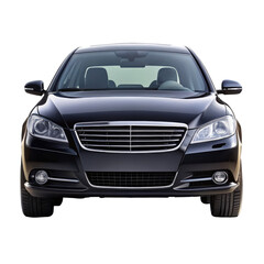 car front view isolated on transparent white background, clipping path