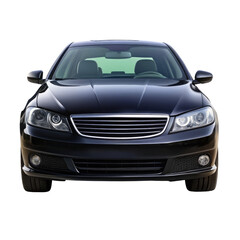 car front view isolated on transparent white background, clipping path