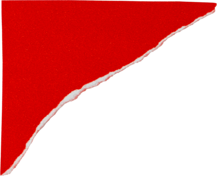 Red torn paper texture isolated on white background for creative design and artistic projects