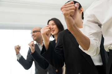 Asian business people team analyzing statistics financial. Group Team of ceo business man and woman Meeting Conference Discussion various topic. Executive professional managers Corporate in office.