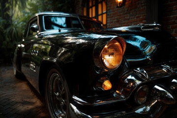 Fototapeta premium Black car. Dark style