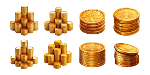 Golden Coins Collection for Financial Concepts