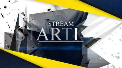 Dynamic Stream Starting Soon Graphic with Abstract Shapes and Vibrant Colors