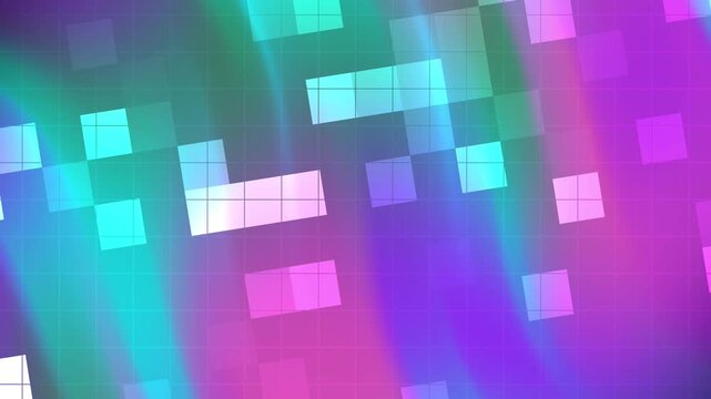 Abstracts Blink Square Vibrant squares cascade across a colorful gradient backdrop, perfect for adding a modern, energetic touch