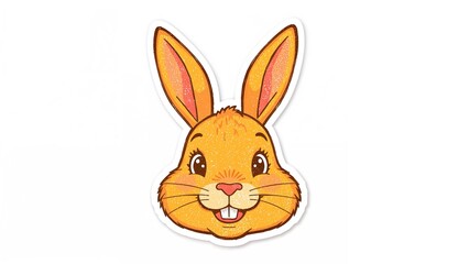 Sticker featuring a rabbit's head illustration