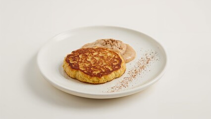 Crispy potato fritter served with sweet apple compote