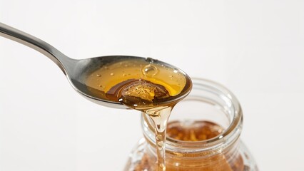 Drizzling Apple Cider Vinegar onto a Spoon