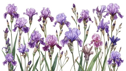 Naklejka premium Collection of hand-sketched purple wild plants