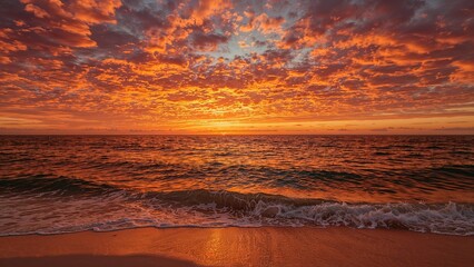 Sunset spectacle with a glowing orange sky
