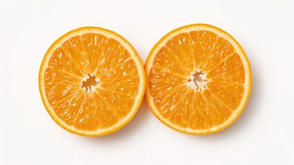 Bright citrus fruit sliced to reveal juicy interior against white background