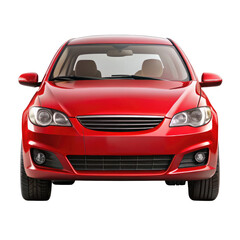 car front view isolated on transparent white background, clipping path