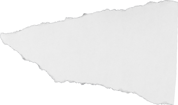 Torn paper edge in white isolated on transparent background for creative design and art projects
