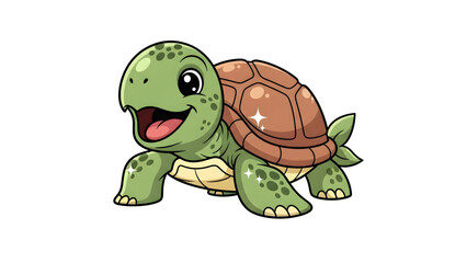 Obraz premium Green Turtle Vector Art Cartoon Turtle 