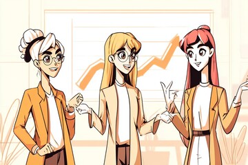 teamwork concept, drawing style, thick lines, cartoon explainer video style, generated image
