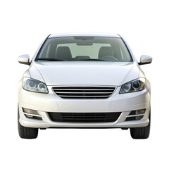 car front view isolated on transparent white background, clipping path