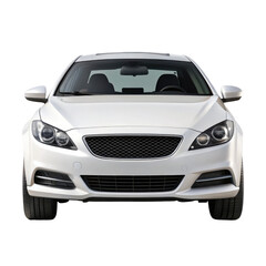 car front view isolated on transparent white background, clipping path