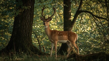 Serene Fallow Deer Amidst Its Habitat