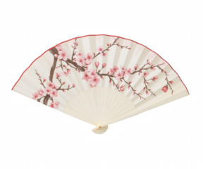 Exquisite Japanese Hand Fan Featuring Delicate Cherry Blossom Design Enhancing Traditional Aesthetics and Graceful Movement