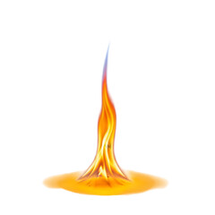Abstract orange flame erupting upwards against transparent background