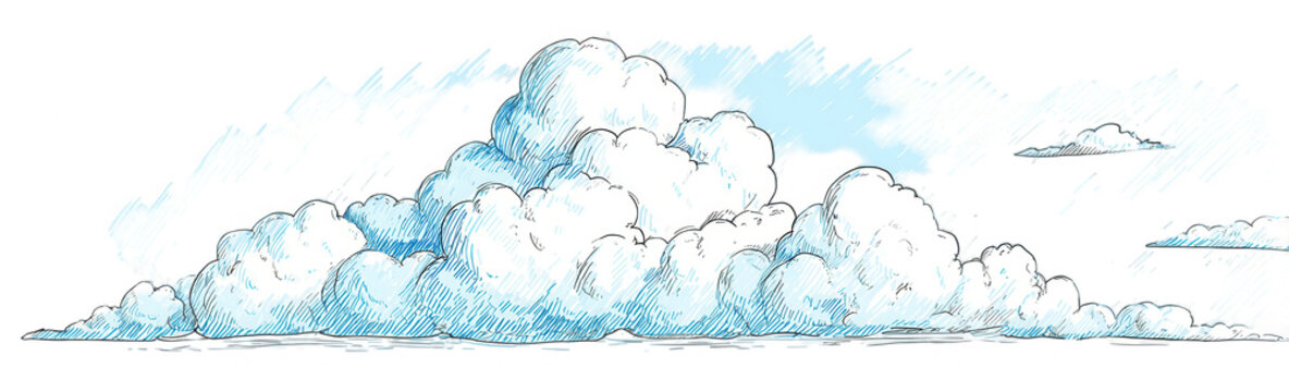 Fluffy white cumulus clouds (2)