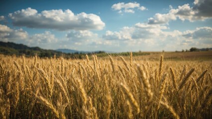 Sunlit golden grains during the warm season