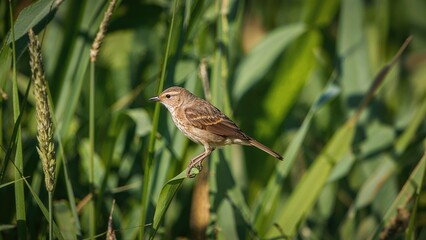 Majestic Reed Warbler Soaring Freely in the Wild