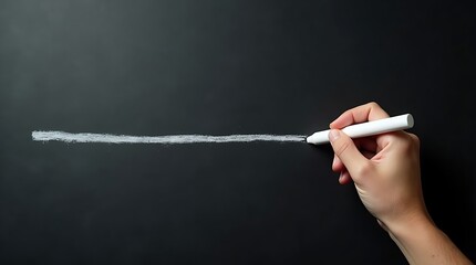 Drawing a Single Line on Chalkboard
