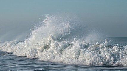 Fog Over the Sea on an Unusually Cold Winter Day with Arctic Waves