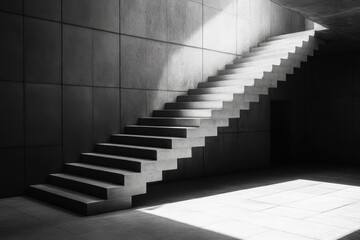 Stairs in a dark room.