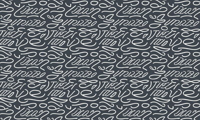 Fototapeta premium A stylish and dynamic seamless pattern featuring abstract, retro-style lettering and calligraphy