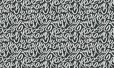 An edgy and dynamic seamless pattern featuring abstract graffiti tags and handstyles