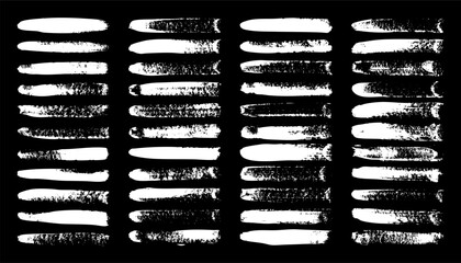 Grunge brush strokes, lines, ink smudges, hand-drawn scribble shapes. Handmade sketchy marks, acrylic stains, charcoal streaks. Paint textures, dry brush effect. Marker underline. Vector illustration