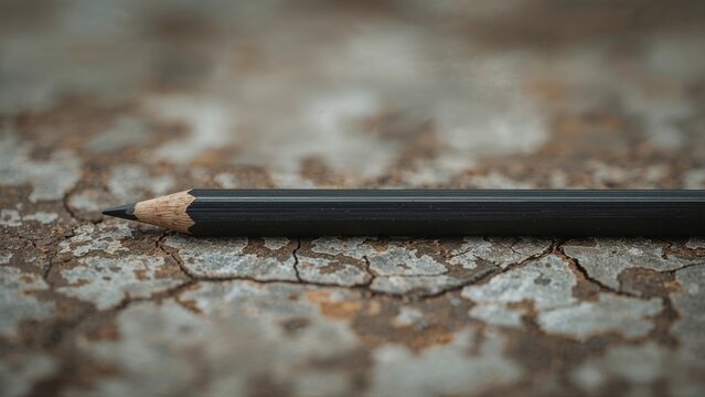 Graphite stick placed on a rough background.